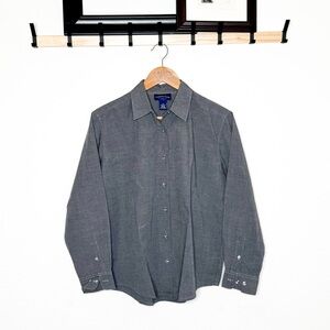 Charter Club Gray Button Down Men's Gray Dress Shirt Size M